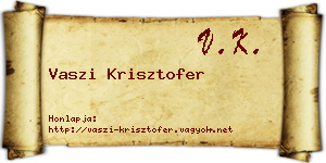 Vaszi Krisztofer névjegykártya